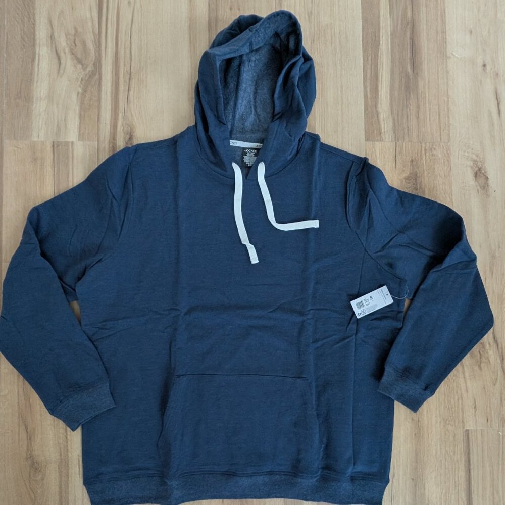 New Jockey Fleece Hoodie XXL Blue Organic Cotton Relaxed Fit Pullover